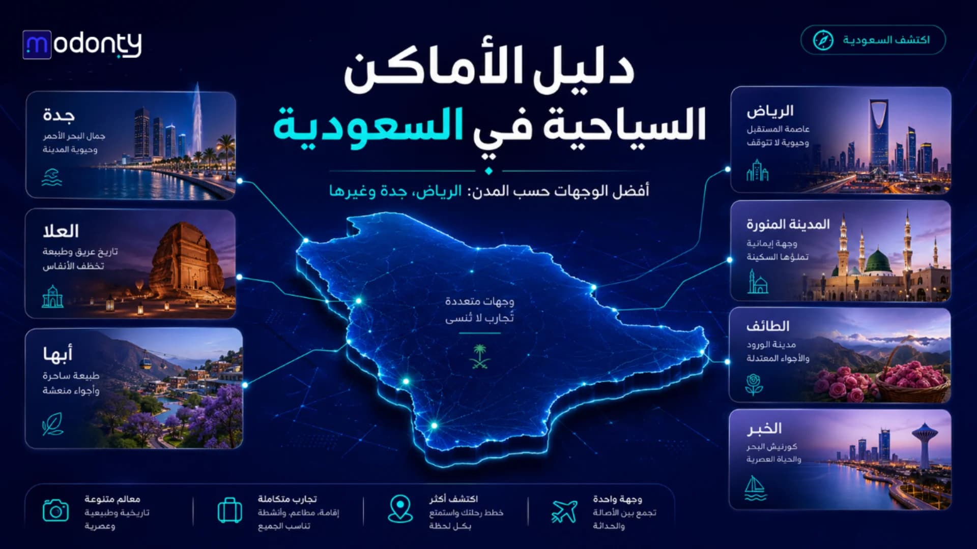 دليل الأماكن السياحية في السعودية حسب المدن الرياض وجدة وغيرها